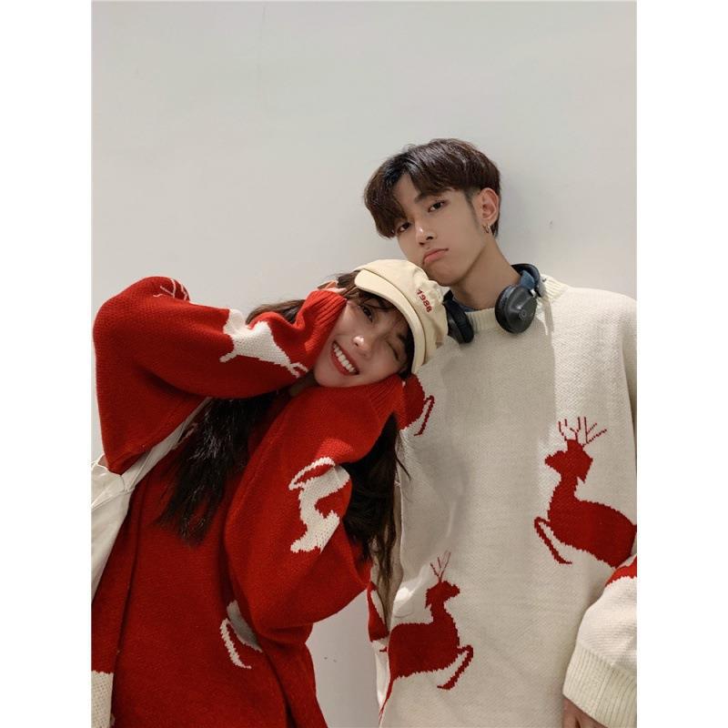 Hong Kong Style Couple Autumn Sweaters - Trendy Korean Loose Fit Lazy Pullover Knit for Men