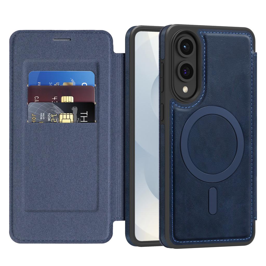 All-Inclusive Flip Case For Samsung Galaxy S25 Edge Magsafe Embossed PU Leather Card Slot Cash Pocket Soft Cover