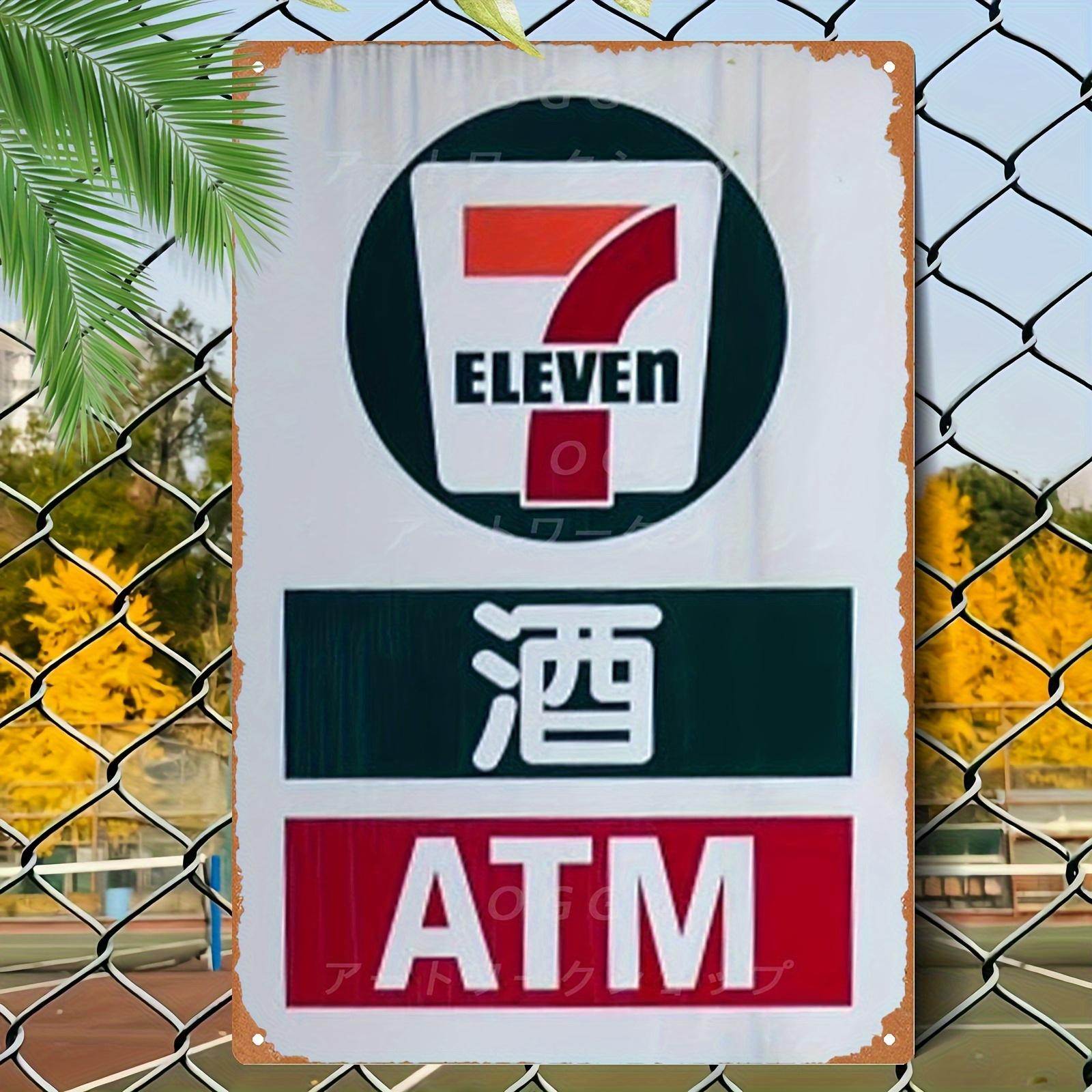 

Vintage 7Eleven ATM Metal Tin Sign Retro Bar Plaque for Home Office Outdoor Decor Durable Wall Art with Classic Desig 20x30cm（7.8x11.8inch）