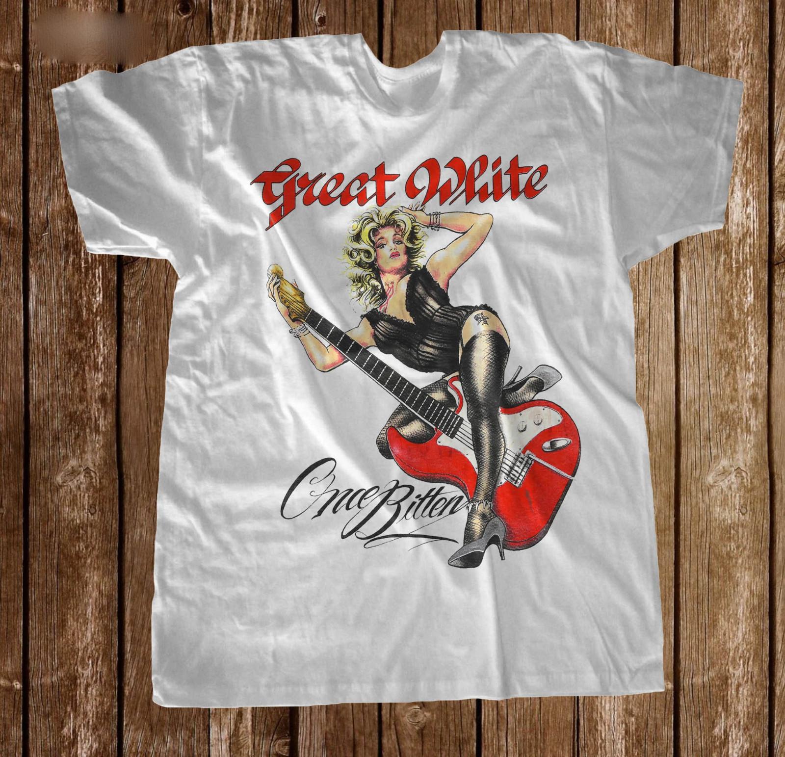

Vtg Great White Band Heavy Cotton All Size Unisex White Shirt XL