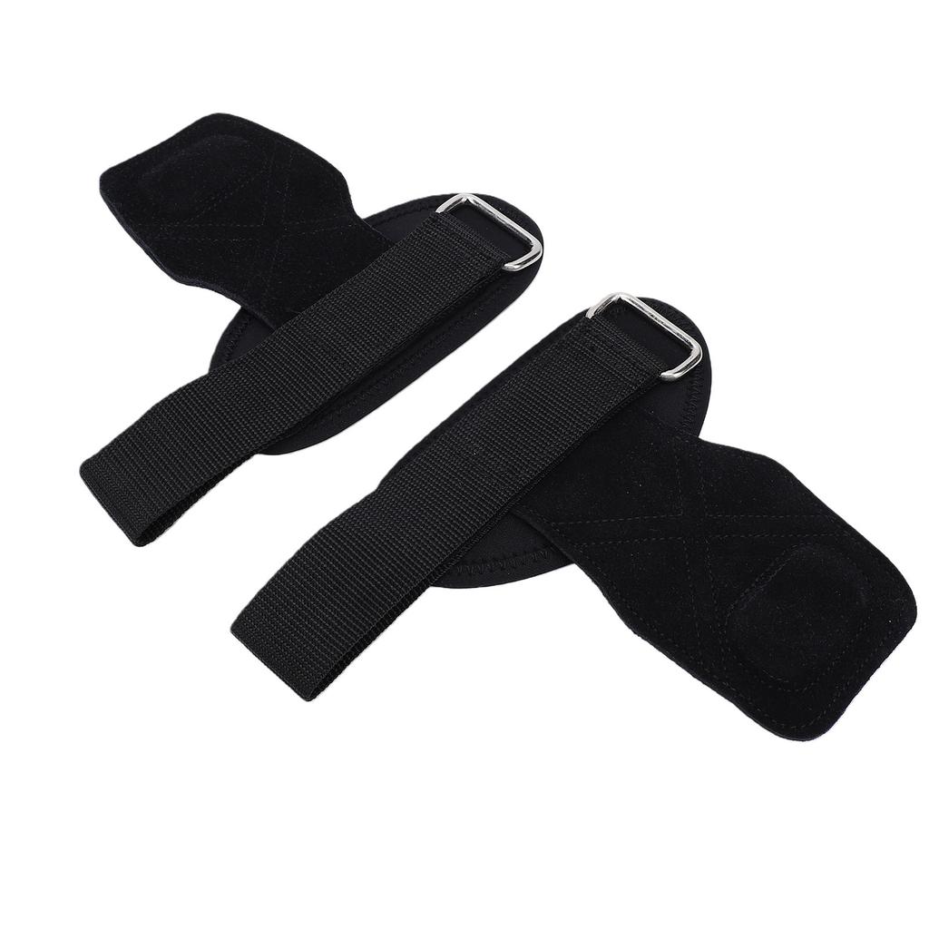 Lifting Wrist Straps Women Men Cowhide Weight Lifting Grips Anti Slip Gym Workout Straps for Deadlift Powerlifting Black