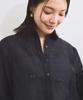 Blouse Floral Embroidered Shiny Sheer Blouse for Black [BIS] [WEB Exclusive] Women, (02)
