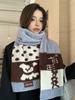 Winter Cute Knitted Women Scarf Headscarf Ladies Casual Animal Dog Print Warm Soft Scarve Mujer Foulard Wrap Shawl Korean New