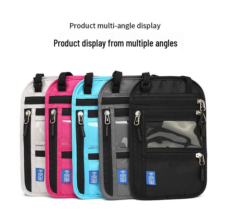 Transgraniczny uchwyt na paszport z RFID na szyję i ochraniacz na dokumenty