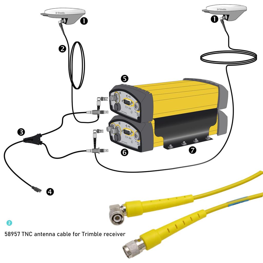HangTon Antenna Cable for TNC Trimble R7 R8 SPS BX992 SPS850 GPS Receiver Topcon Sokkia Leica Base Station to Zephyr Satellite Pacific Crest RG58 5M
