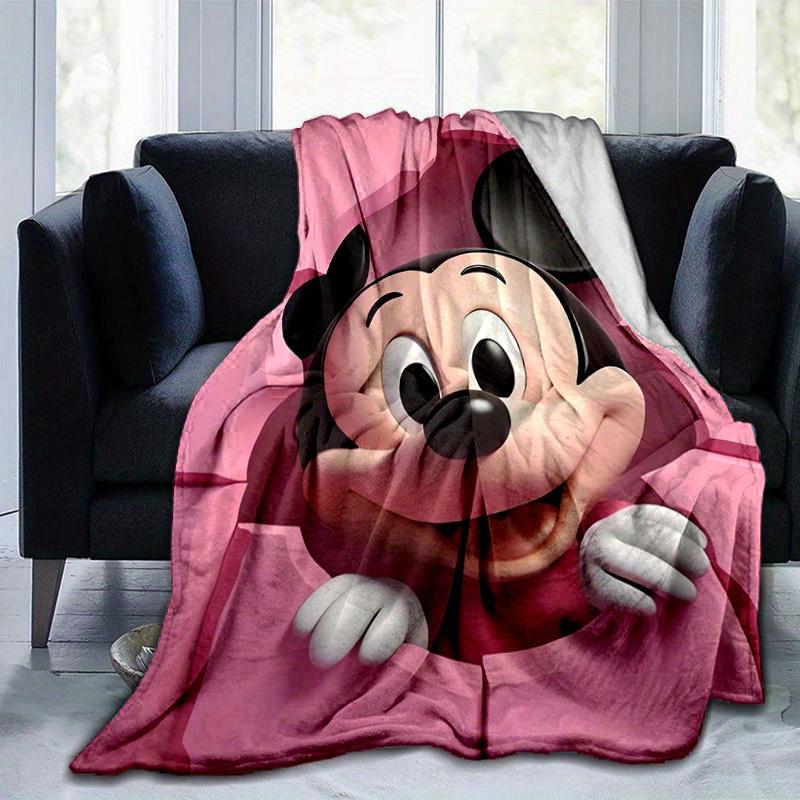 1pc Mickey Mouse Pink Blanket Home Decor, Couch Throw, Outdoor, Gift for All Occasions, Flannel Coverlet, Bedroom, Living Room, Travel