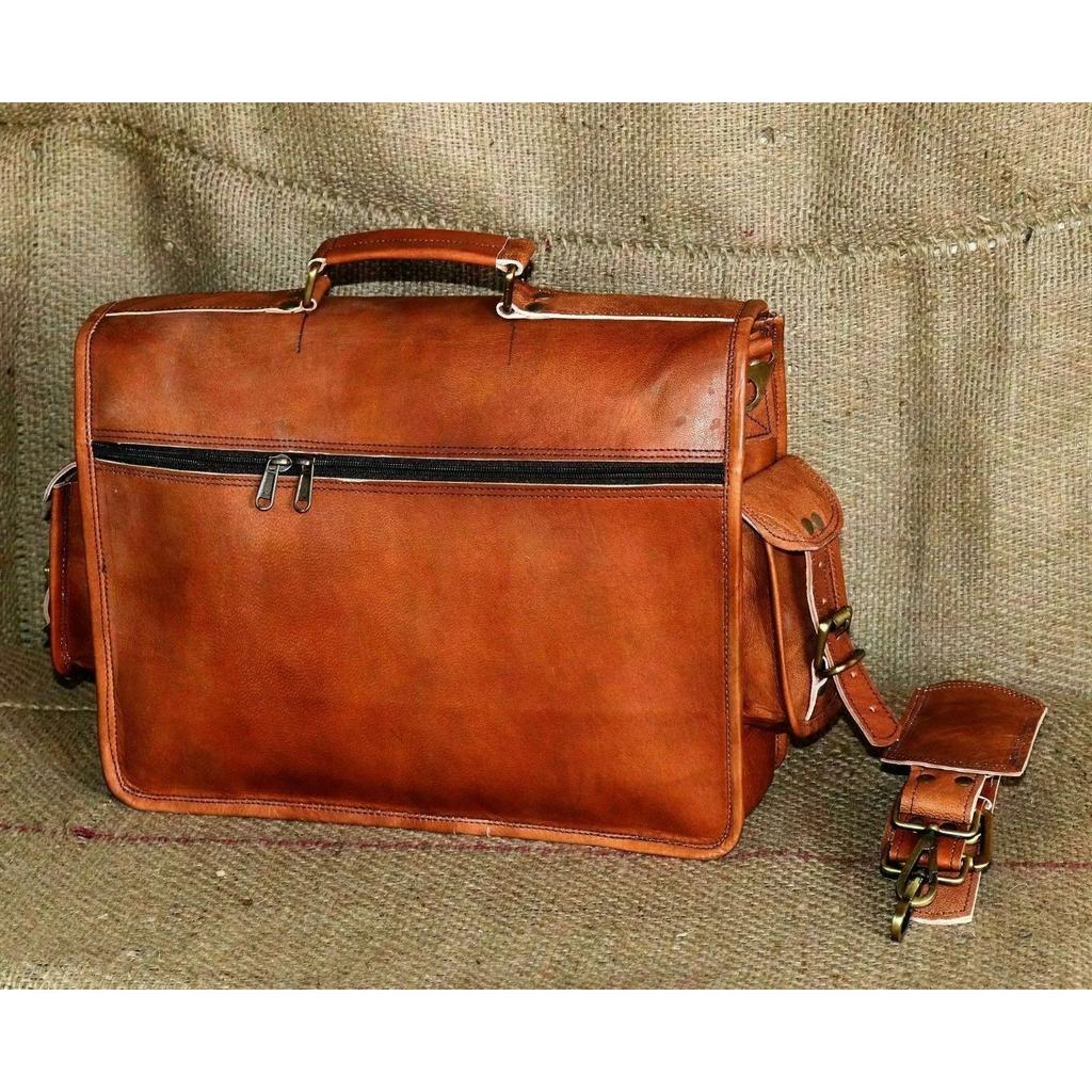 Ručně vyráběná pánská brašna na aktovku brašna z pravé kůže Vintage na notebook Messenger