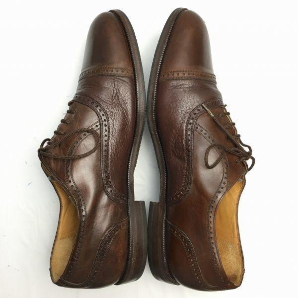 Vintage Mezlan Semi Brogue Cap Toe Business Shoes Brown Size 8W / 26.0cm(USED)