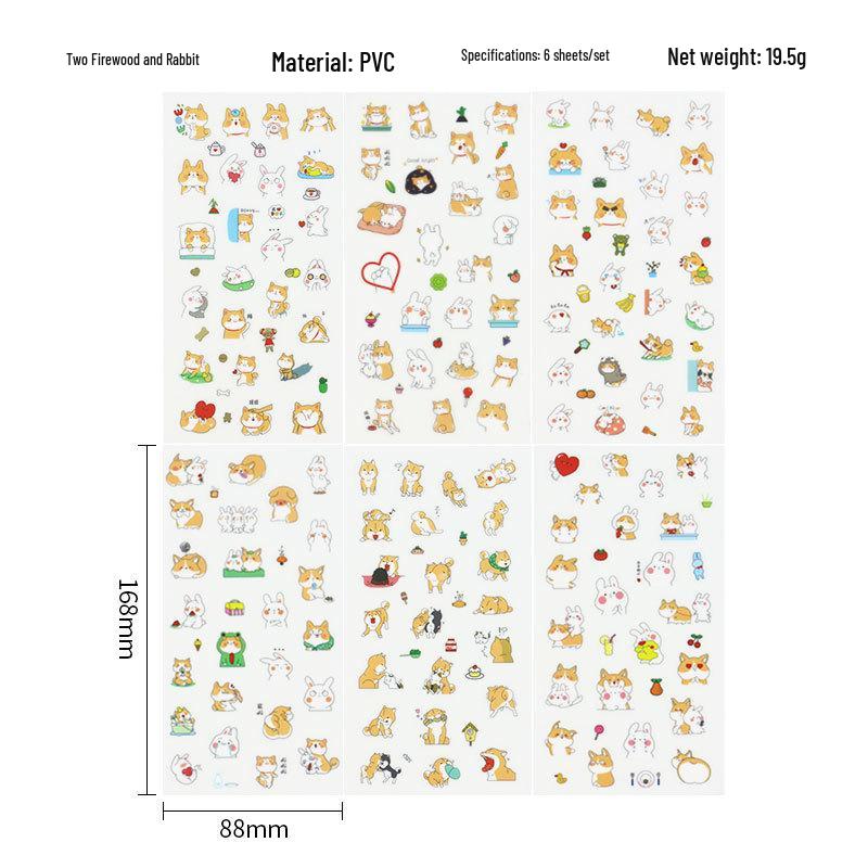 

Корейские мультяшные животные прозрачные ПВХ наклейки для дневников и журналов роста ребенка