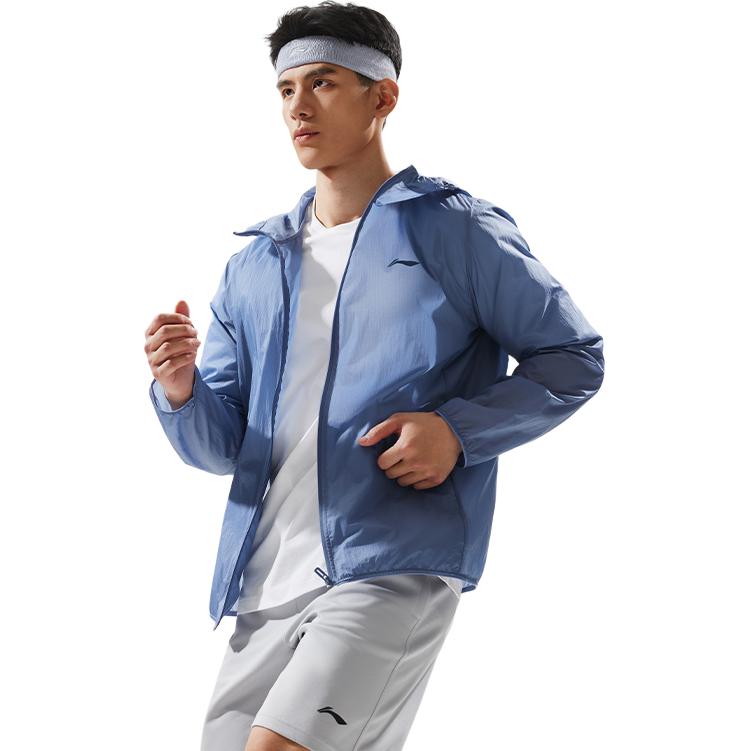 Série Fitness Li Ning Vêtements Protection Solaire Hommes Bleu Poussiéreux AFDU459-4
