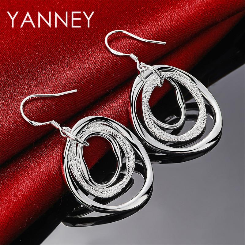 Exquisite 925 Sterling Silver Frosted Round Earrings for Women, Fashionable Engagement Accessories, Charming Jewelry