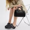 Coach Rowan 25 Logo Zip Closure Crossgrain Leather Shoulder Crossbody Tote Bag Medium Women Handbags Black CV403-IMBLK