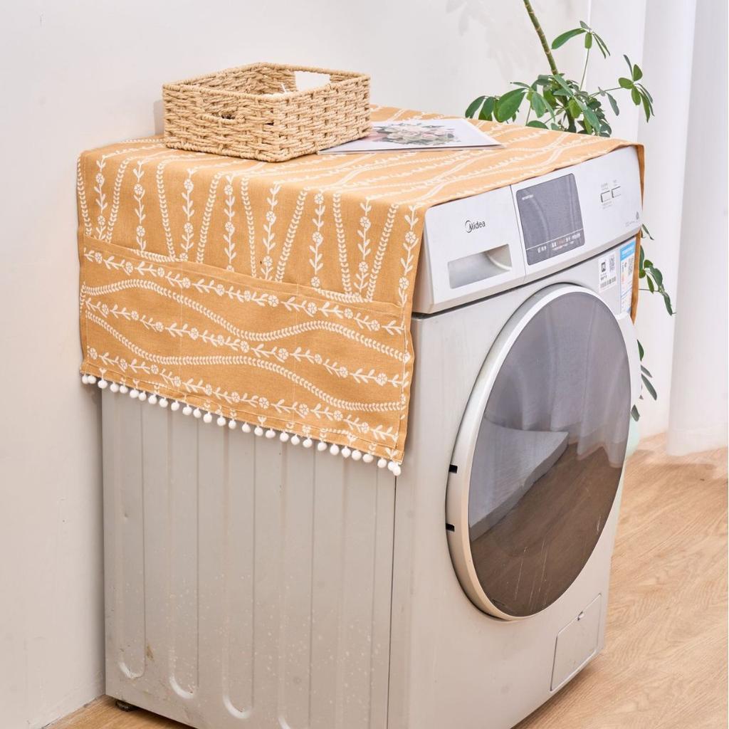 Multi-Color Geometric Refrigerator Cover, Refrigerator Dust Cover, Pastoral Cover, Refrigerator Towel, Drum Washing Machine Cover