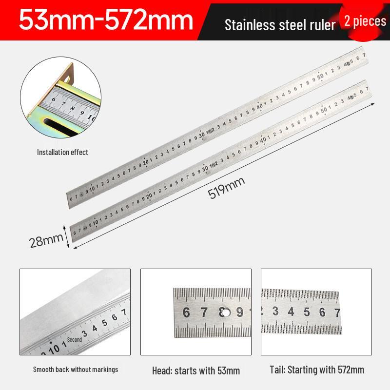 Manual Tile Cutter Accessories: Stainless Steel Positioning Ruler & Measuring Stickers