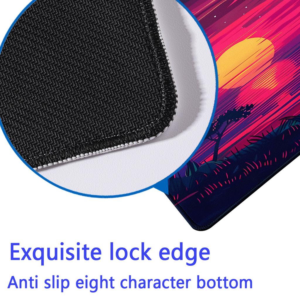 500x1000mm HD-Druck Gummi-Mauspad Landschaft Berg Sonnenuntergang Cartoon-Mauspad XXL Erweitertes Pad Maus Computer Rutschfeste Matte