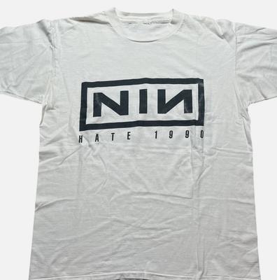 NOVO Camiseta Nine Inch Nails NIN You Get What You Deserve Hate Turnê de 1990 Reimpressão