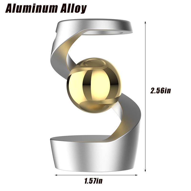 

Desktop Rotating Gyroscope Finger Fidget Spinner Toy All Aluminum Alloy Spinning Gyro Silver Metallic Accents For Adults Gift (As shown-32891)-