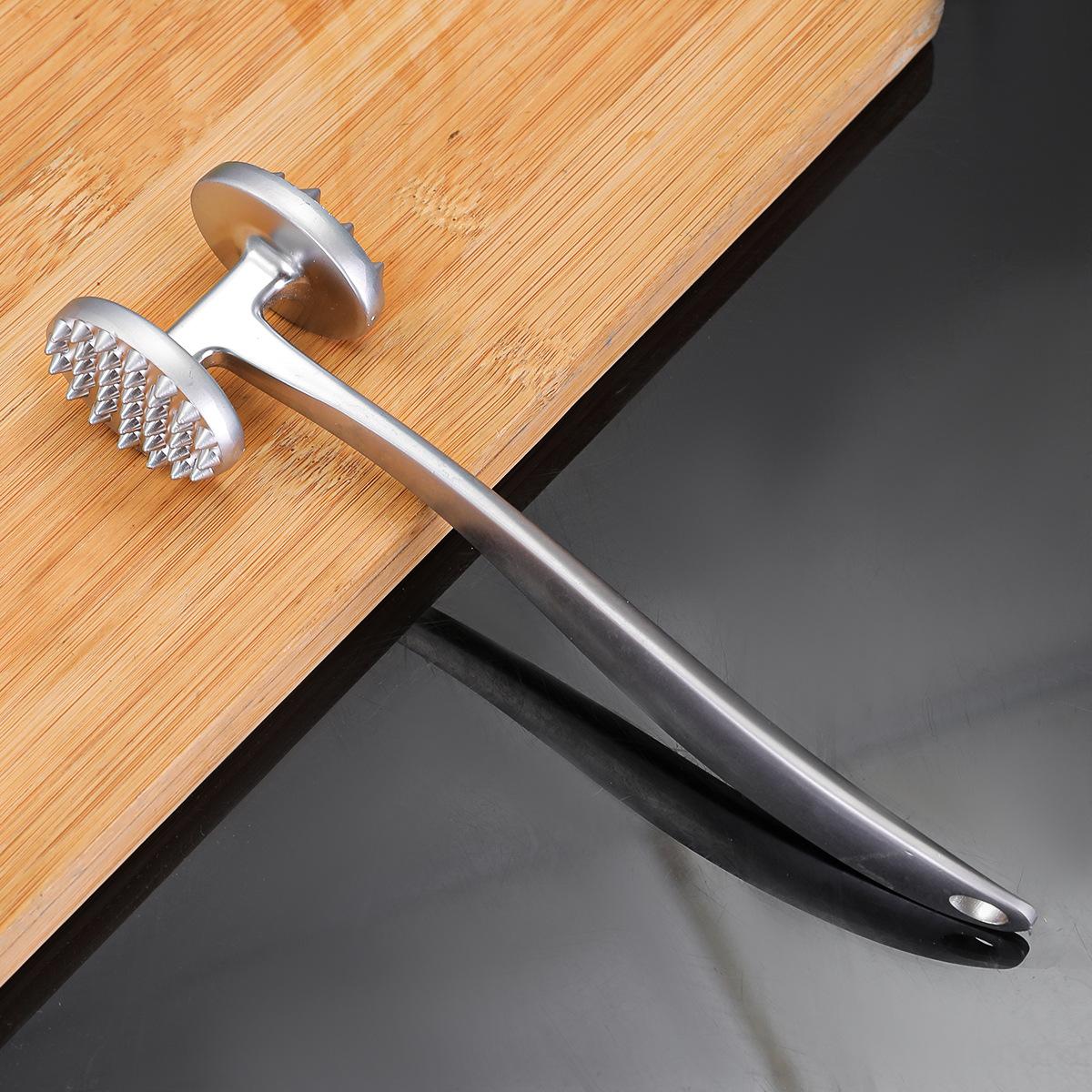 

Meat Tenderizer Hammer, Zinc Alloy Solid Double-Sided Mallet with Stainless Steel Finish & Non-Slip Handle for Pounding