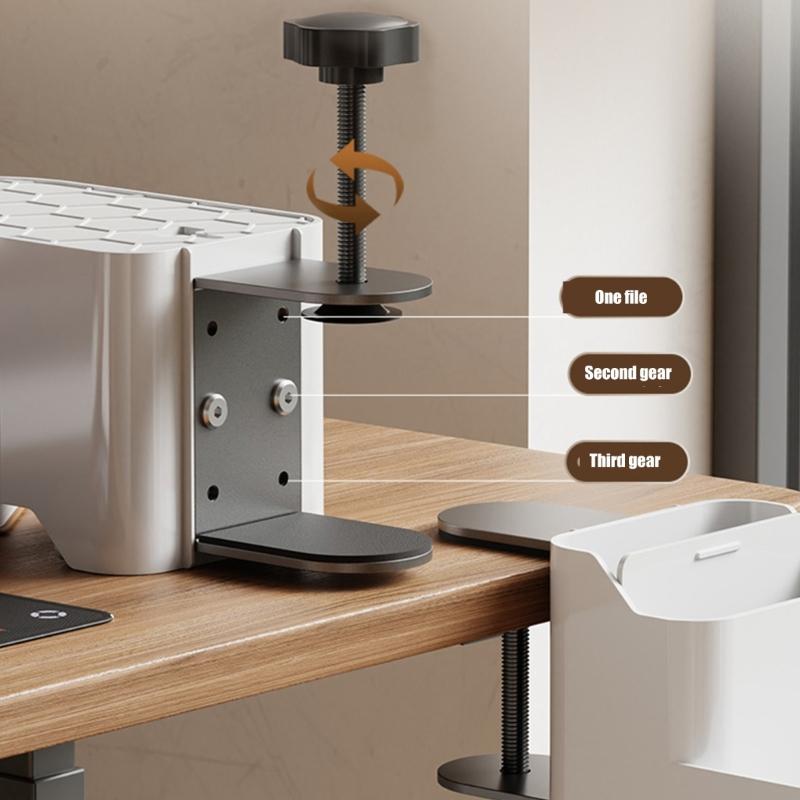 Desktop Phone Stand With Beverage Holder Modern Nonslip Base Desktop Organiser Workspaces Storage Solution