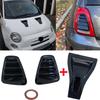 For Fiat Abarth 500 595 695 2016-2024 Bonnet Air Vents Engine Hood Front Vent + Rear Tail Light Cover Car Exterior Parts Carbon