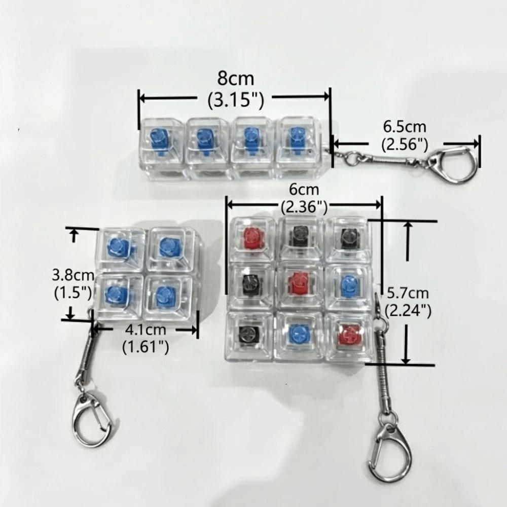 Bright RGB Ambient Lights Mechanical Switch Keychain Keyboard Key Cap Pendant Stress Relief