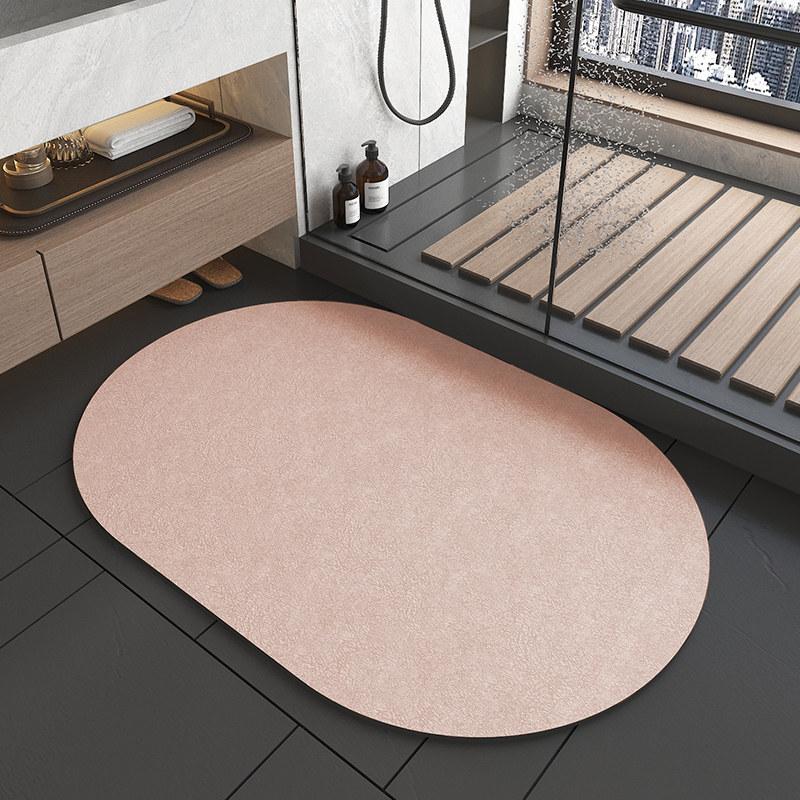 Non-Slip Bath Mat Diatomite Mats with Rubber Backing Soft Absorbent Bathroom Rug Diatomite Mud Thin Bath Mat for Hallway Shower