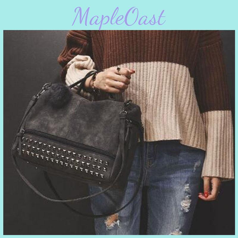Premium Quality And Trendy Large Capacity Solid Rivet Shoulder Messenger Crossbody Bags