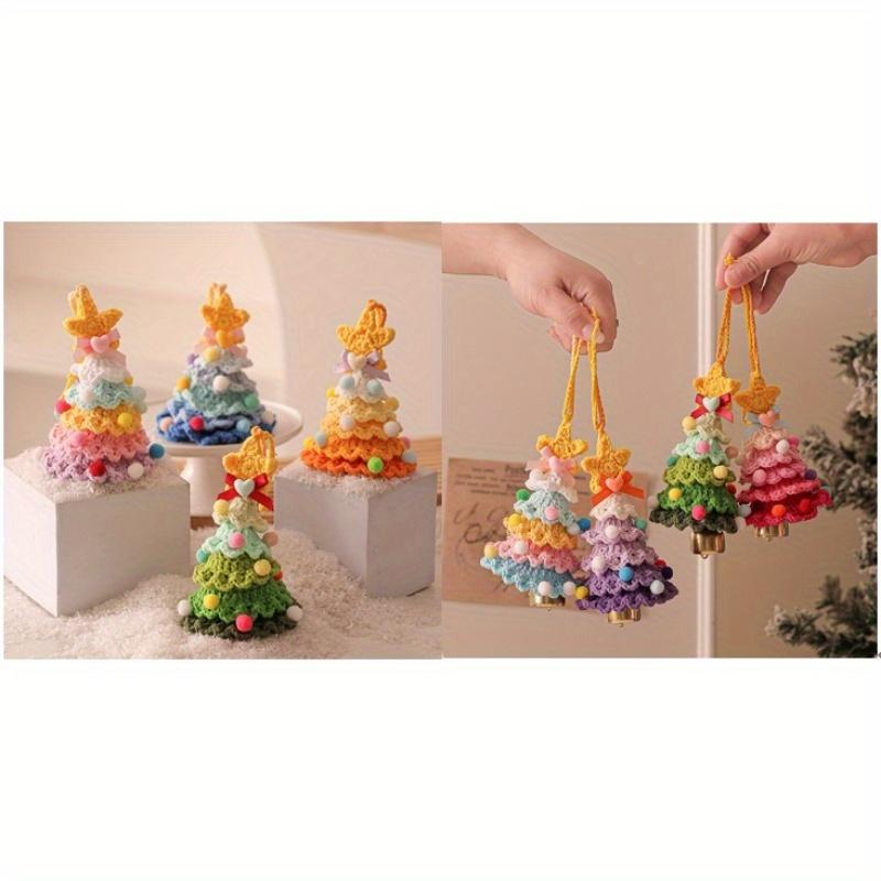 

1 шт. Плюшевое Рождественское украшение, Вязаное крючком украшение на елку из трикотажной ткани для автомобиля