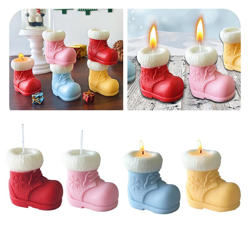 Christmas Handmade Candles Party Decoration Aromatherapy Christmas Gift Room Fragrance Festive Atmosphere 6x6.5x4.5cm