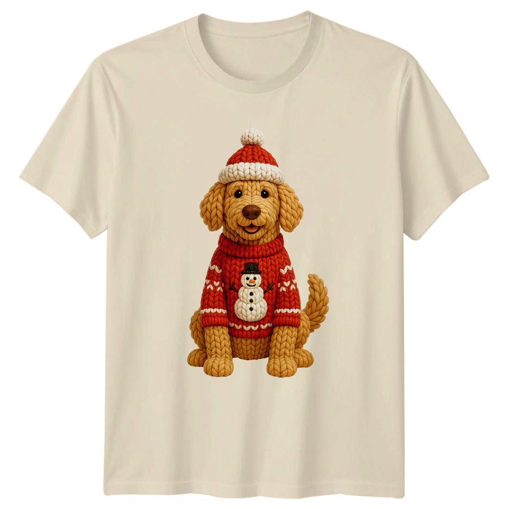 Knitted Dog SnowUnisex Christmas Holidays Unisexs TShirt Unisexs Tee Graphic Shirt
