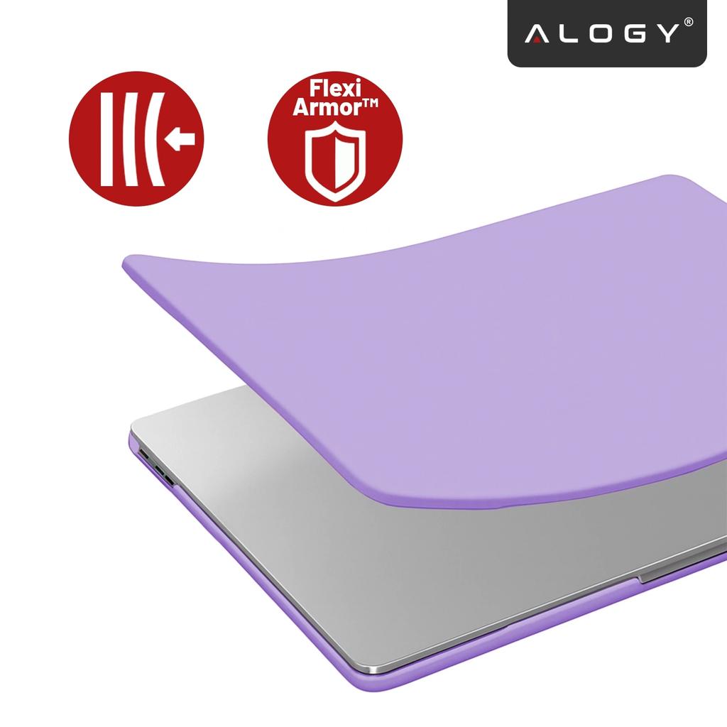 Case for Apple Macbook Air 13.6 2022-2025 (M2/M3/M4) - Flexible, Matte Protective Case, Lightweight and Durable - Alogy Airguard™ Purple