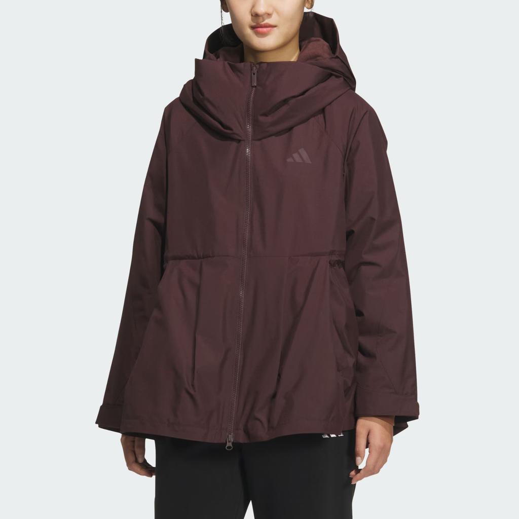 Adidas Elongated Woven Logo Loose Fit Hooded Long Sleeve Jacket Women Jacket KC0031