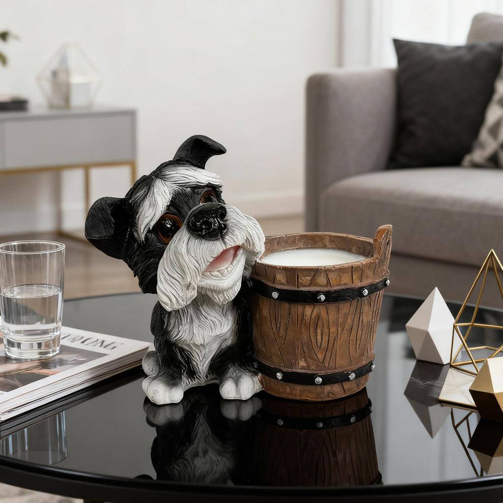 Cute Dog Resin Flower Pot Puppy Garden Statue with Flower Pot Bucket flowerpot Plant Pots Indoor for Desktop Windowsill