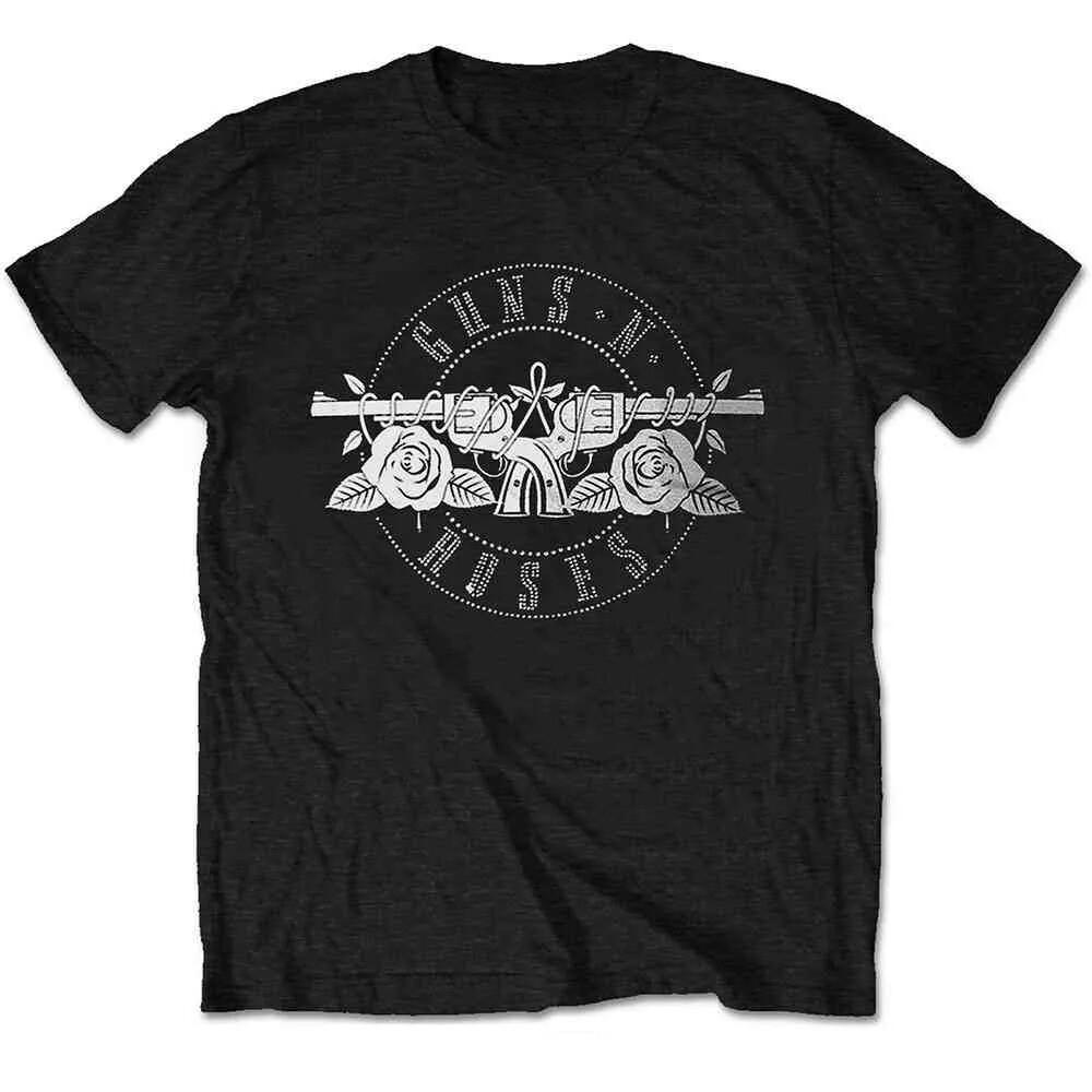 Hot Guns N Roses Band Retro Distressed Rock Loose Brand Oversized Loose Tshirt