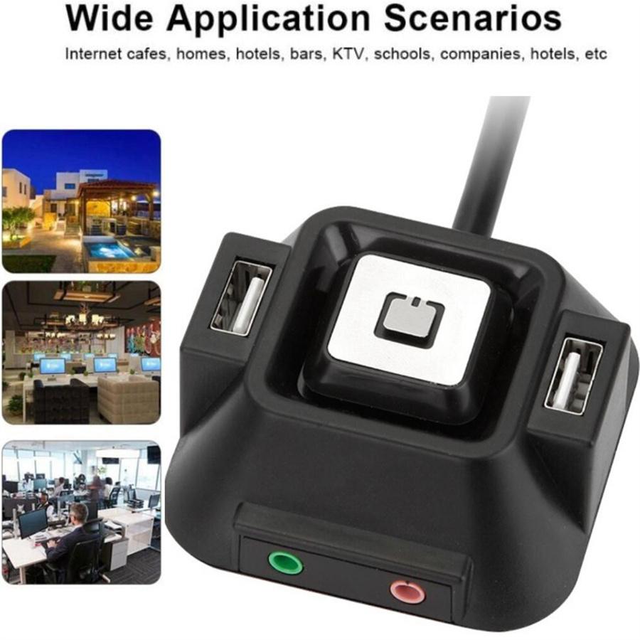 Multifunction Computer PC Desktop External Power Switch on/off Reset Button Switch With Audio Microphone Port For Home Bars Hotel PC