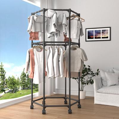 TEMU Movable Clothes Rack: Simple Home Floor, Indoor Balcony & Dormitory Drying Solution.
