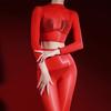 Xiyue Oil Shiny Sexy Split Onesie Ultra-Thin Silky Mood Tight Women'S Stockings Top Full-Body Pantyhose