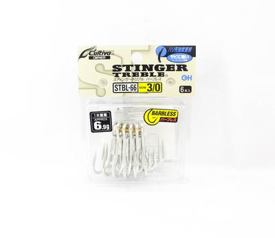 Owner STBL-66 TN 4X Treble Hook Barbless Heavy Duty Size 3/0 (9451)
