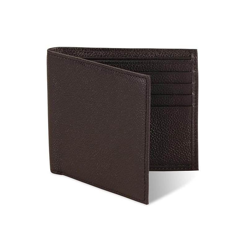 

[Business Leather Factory] Bi-fold wallet (no coin purse) Water repellent original leather cow leather unisex 10 pockets Thin (hole black)