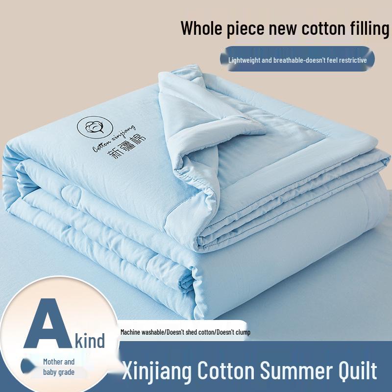 Xinjiang Cotton Summer Quilt: Lightweight, Machine-Washable, Thin Comforter for Dorms and Double Beds