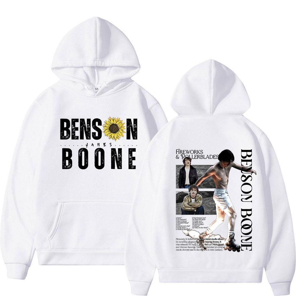 Benson Boone Hoodies Fireworks & Rollerblades 2024 Tour Pullovers Men's Women Fashion Long Sleeve Oversized Sweatshirt Fans Gift