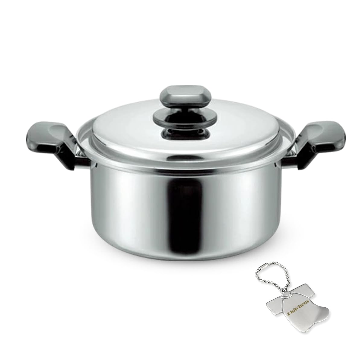 

22cm Pot with Water and Health Made in Includes Original Tag J-kitchens Double-Handled Function, Gas/IH Compatible, Japan,