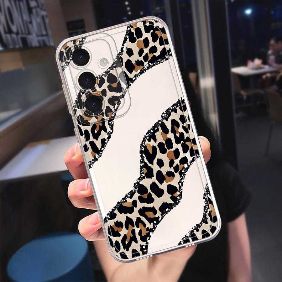 Minimalist Leopard Print Case for Samsung Galaxy A57 A54 A15 A34 A35 A55 A56 A25 A51 A36 A37 A52 A14 A16 A52 A17 A26 A24 Phone