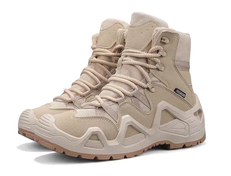 

Men Tactical Boots with Straps for Combat Training Waterproof Straps Outdoor Hiking Breathable Shoes Multifunctional Winter 40