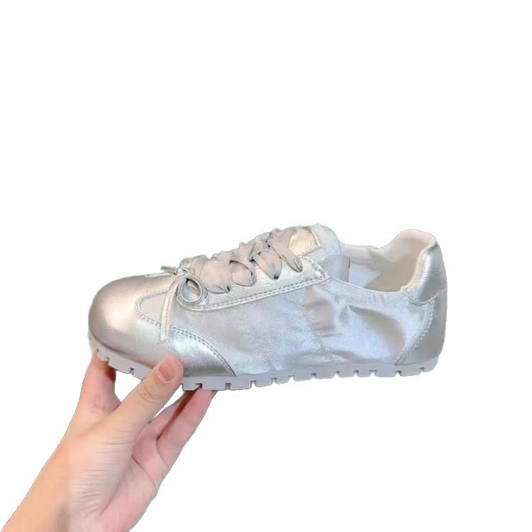 Soft-soled Satin Mary Jane Shoes Women's 2025 New Summer German Training Board Shoes Versatile High Bow Ballet Shoes