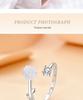 S925 Sterling Silver Camellia Adjustable Open Ring - Light Luxury Flower Design for Women