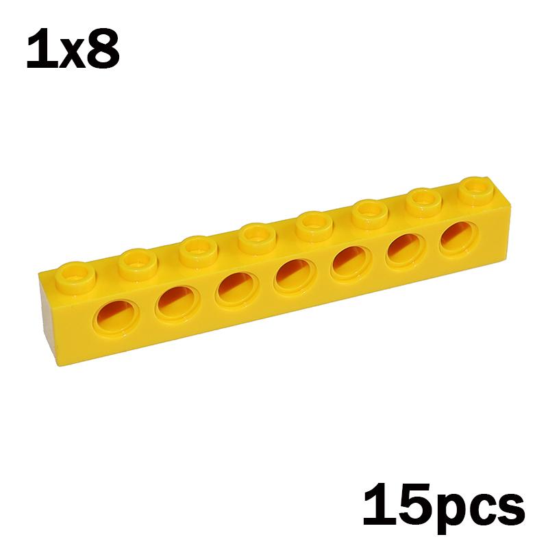 MOC Technology Assemble Particles Brick 1x8 with 7 Holes 3702 DIY Brick Playset Learning  Educational Toys  Playsets for Kids