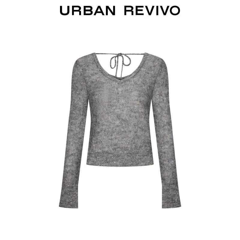 UR 2025 Autumn Women's Sequin Short Knit Cardigan