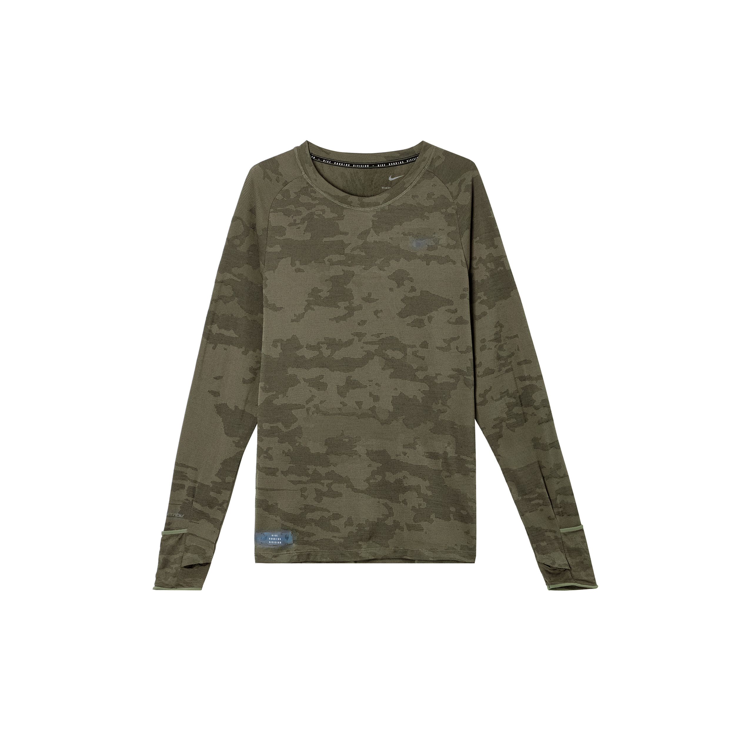 

Nike Футболка с круглым вырезом и длинным рукавом с узорчатым принтом, мужская, оливково-зеленая FB8539-222 XXL