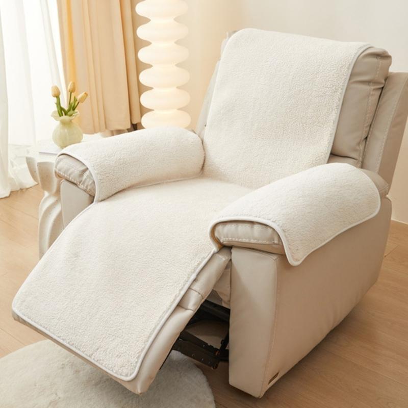 Armrest Cover Lambswool Recliner Slipcover Soft and Durability Chair Protector for Living Room or Bedroom